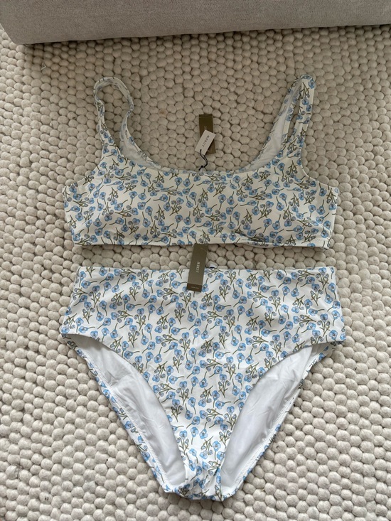 J. Crew Other - J Crew Floral Blue & White Two-Piece Bikini
